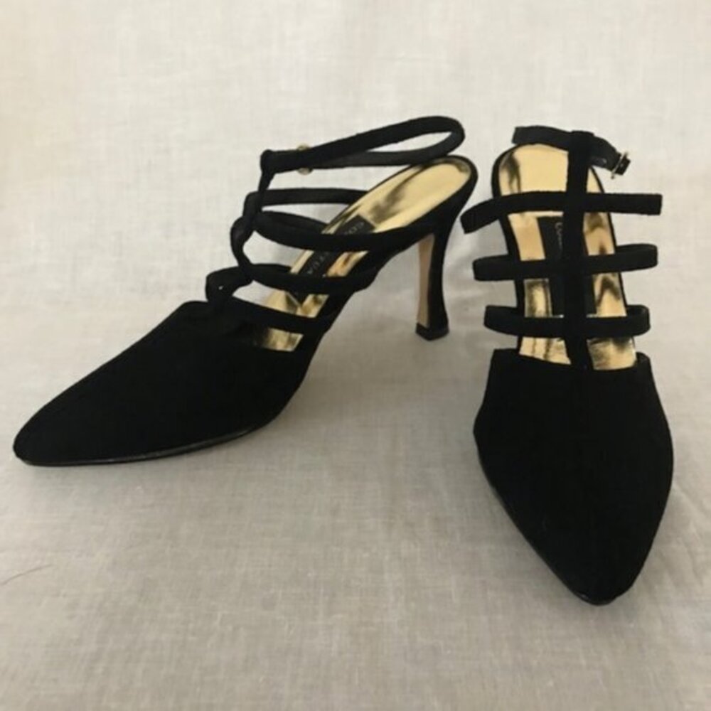 Colin Stuart Black Suede Heels Size 7